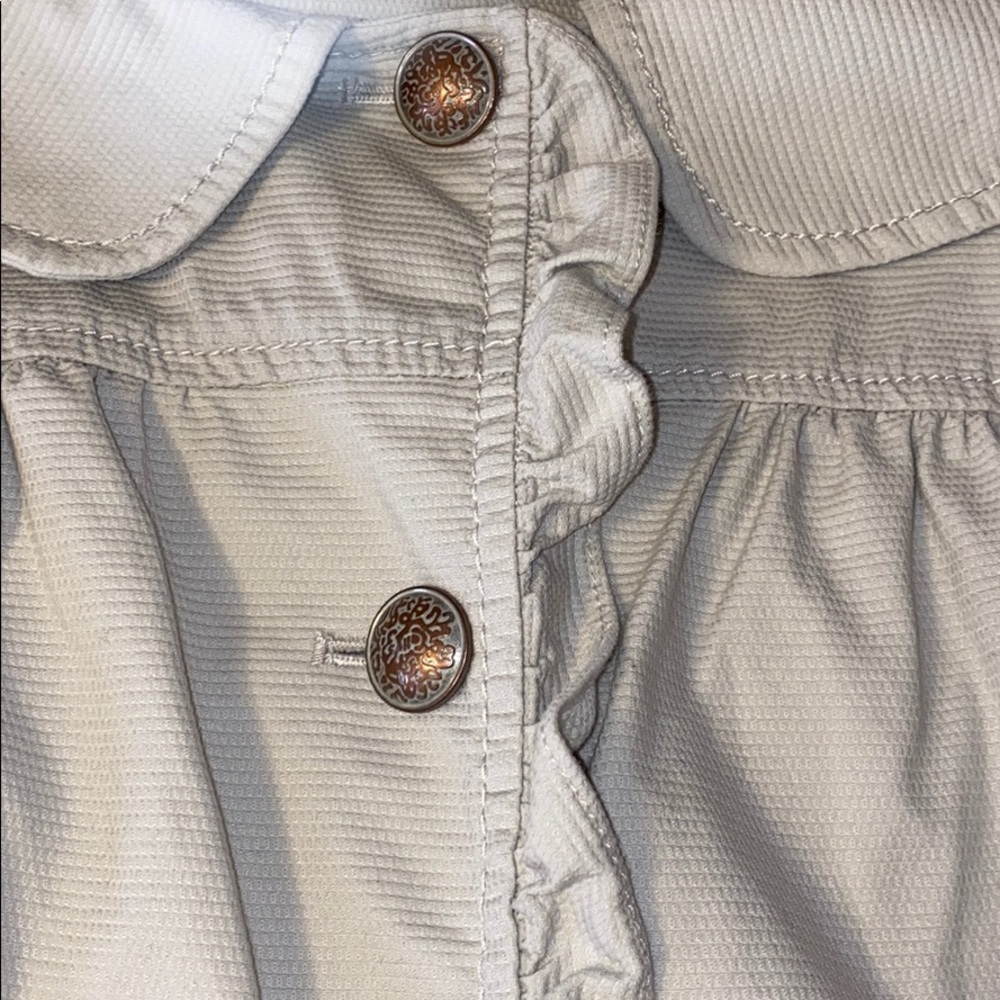 Loft Beige Ruffle Jacket  Size M - Picture 6 of 9